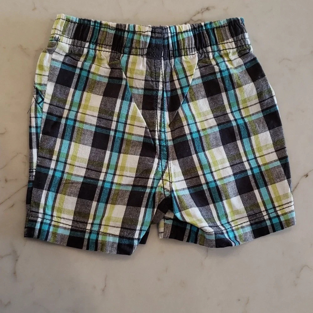Elephant Hot Air Balloon Bodysuit and plaid Shorts Set baby boy size 6M - Picture 6 of 10